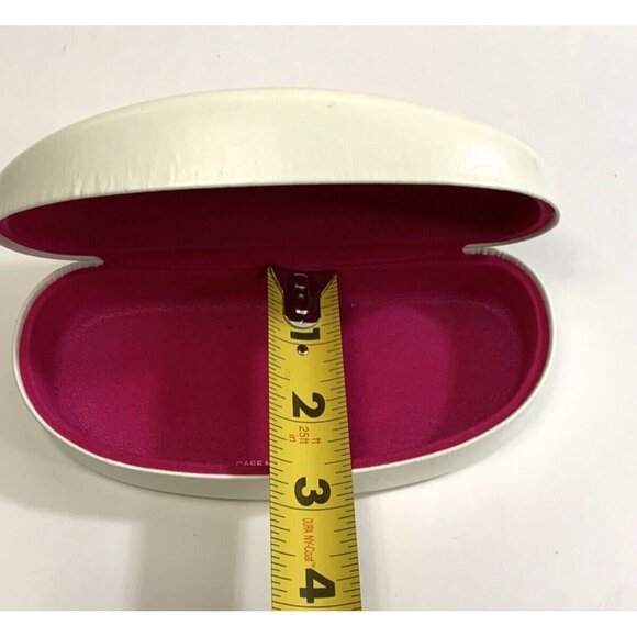 Candies Hard Clamshell Case For Eyeglasses Sunglasses White Pink Felt Lining - Picture 9 of 9